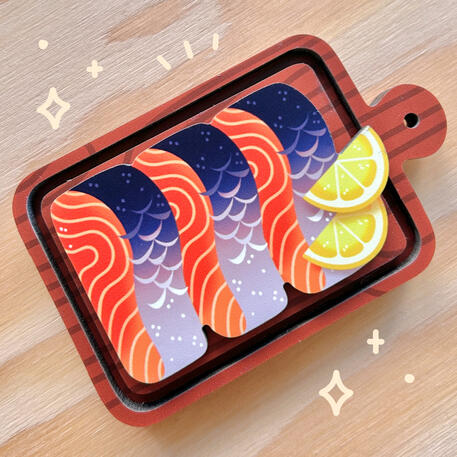 Salmon Wooden Magnet Salmon Wooden Magnet