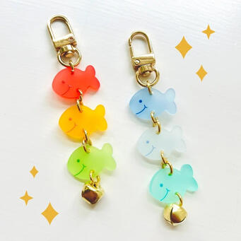 Frosted Rainbow Fish Charms Frosted Rainbow Fish Charms