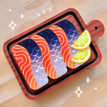 Salmon Wooden Magnet Salmon Wooden Magnet